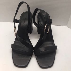Banana Republic women heels strap Black Size 10 Chunky Heel